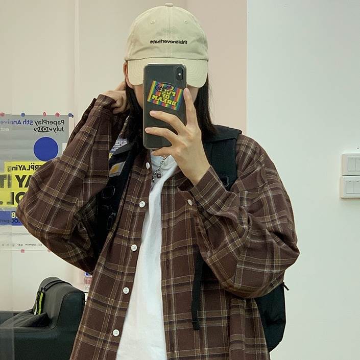 トップス レディース チェックシャツ ネルシャツ ロング丈 袖あり 長袖 ドロップショルダー 襟付き アメカジ ポケット 前開き かわいい 大人可愛い 古着 カジュアル 大人 お洒落 かっこいい レトロ 大人女子 こなれ感 ラフ メンズライク マニッシュ ルーズ 主役級