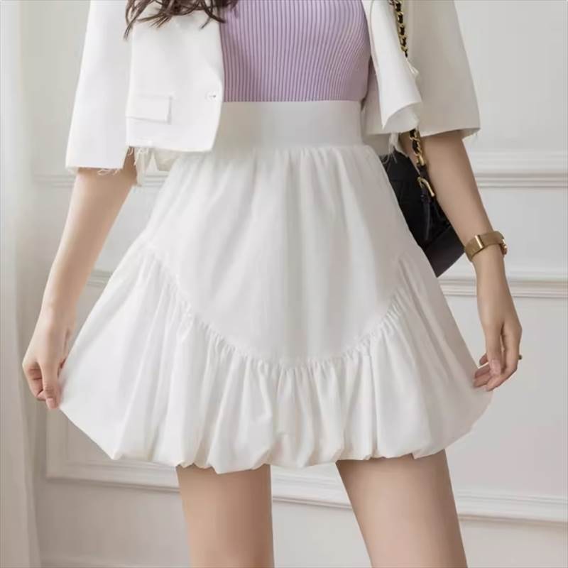 送料無料 バルーンスカート ミニ レディース スカート ミニ丈 ハイウエスト 無地 シンプル バルーンスカート 大人可愛い きれいめ おしゃれ カジュアル ガーリー キュート レトロ フェミニン こなれ感