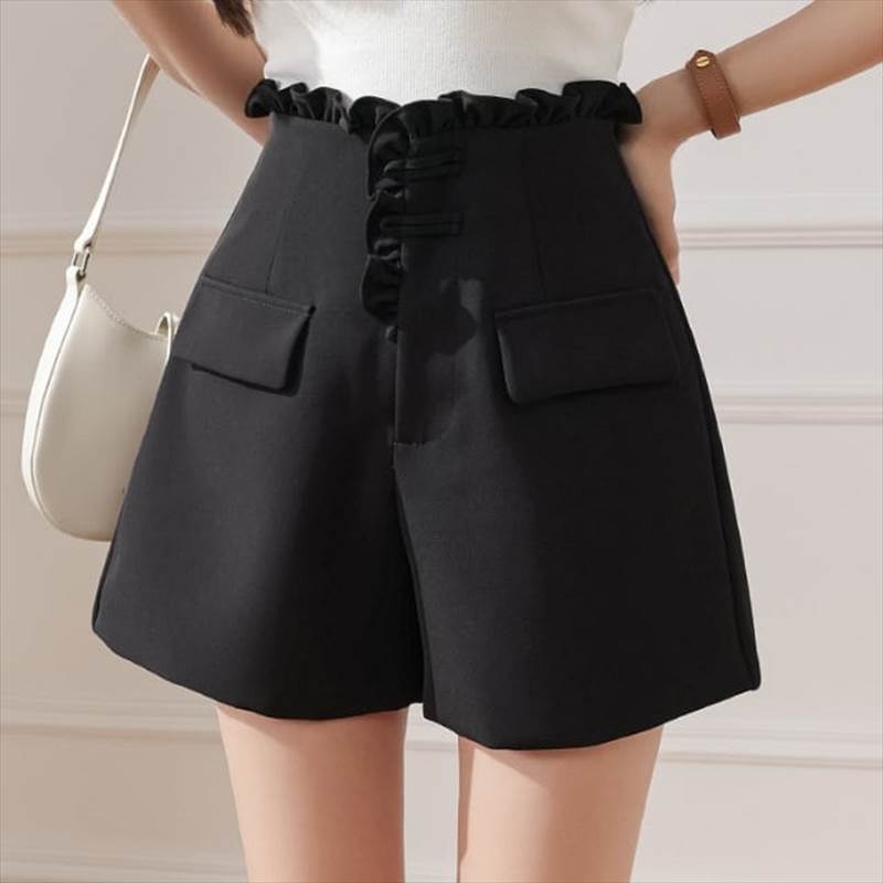 乐天商城 - 4サイズ フリルデザイン ショートパンツ エレガント ガーリー