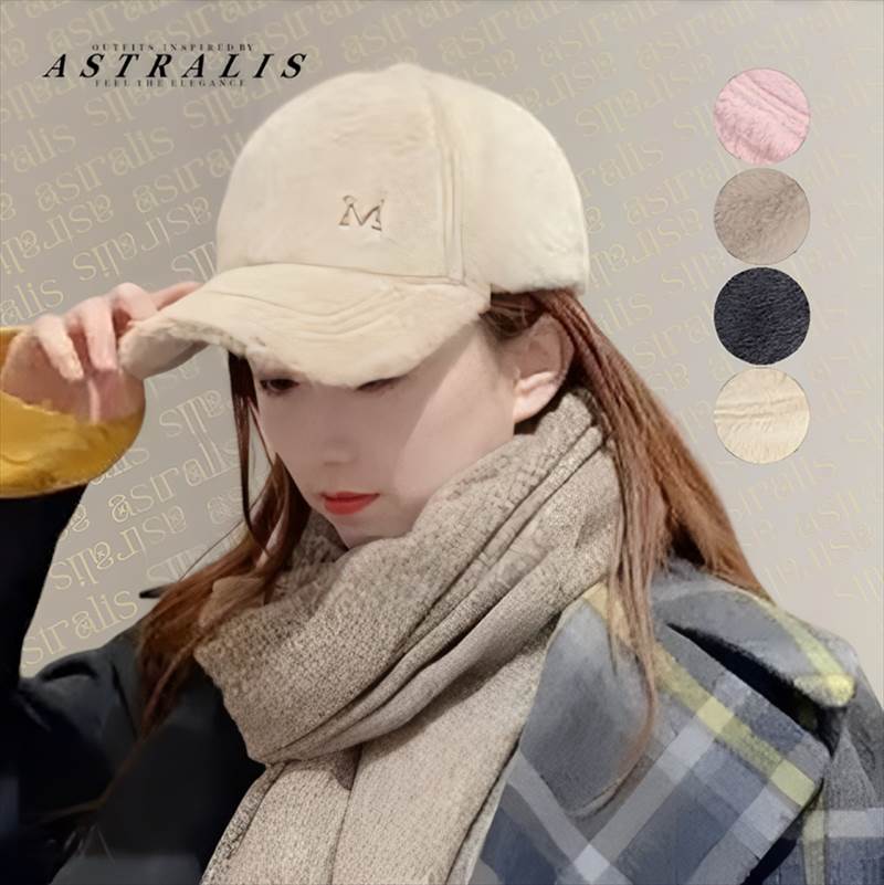 乐天商城 - 4色展開 Mロゴ ファーキャップ レディース ボアキャップ 帽子 キャップ 秋 冬 ファッション帽子 ファー アウトドア ロゴ もこもこ カジュアル ふわふわ 野球帽 ベースボールキャップ 御洒落 韓国 可愛い ボア フェイクファー シンプル 上品 ユニセックス お出かけ