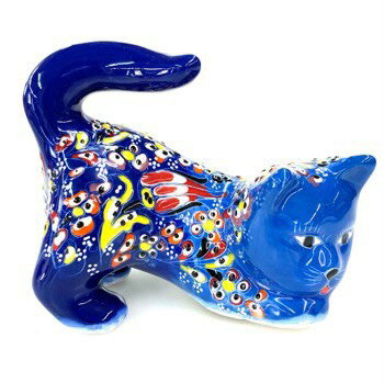 Rakuten - トルコ陶器｜トルコ｜トルコ土産｜トルコみやげ｜トルコお土産｜トルコおみやげ｜トルコ雑貨｜キュタフヤ陶器|猫カバルトゥマデザイン・尻尾ポーズ01