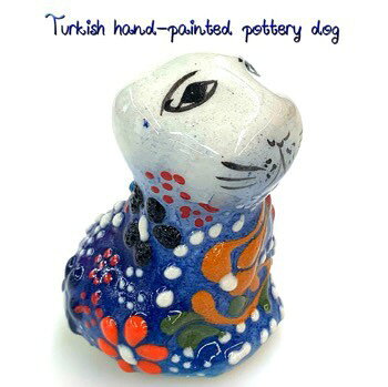 トルコ陶器｜トルコ｜トルコ土産｜トルコみやげ｜トルコお土産｜トルコおみやげ｜トルコ雑貨｜キュタフヤ陶器|犬カバルトゥマデザイン02
