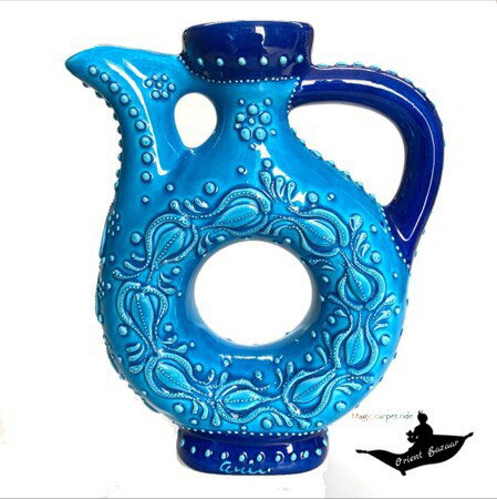 乐天商城 - アラジン|Aladdin|トルコ陶器｜トルコ｜トルコ土産｜トルコみやげ｜トルコお土産｜トルコおみやげ｜トルコ雑貨｜キュタフヤ陶器|陶器|置物|水差し|水差しフリューゼデザイン05