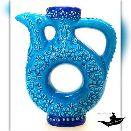 アラジン|Aladdin|トルコ陶器｜トルコ｜トルコ土産｜トルコみやげ｜トルコお土産｜トルコおみやげ｜トルコ雑貨｜キュタフヤ陶器|陶器|置物|水差し|水差しフリューゼデザイン10