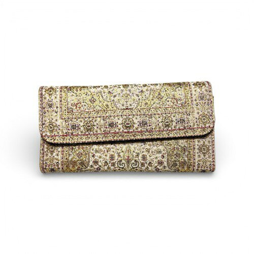 Rakuten - 【トルコ直輸入】絨毯柄 ジャカード織 長財布 レディース｜ラウンドファスナー 大容量 カード多収納 エスニック オリエンタルトルコ産財布｜トルコ雑貨｜トルコ土産｜ペルシャ調ジャガード織長財布｜ウォレット｜伝統工芸 ｜トルコ産｜トルコ｜トルコお土産｜24