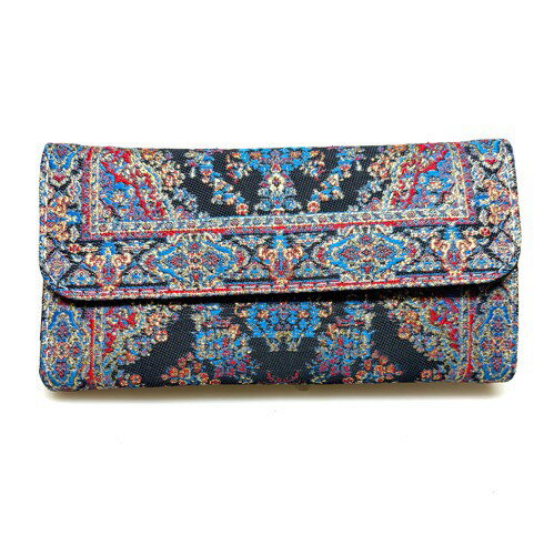 Rakuten - 【トルコ直輸入】絨毯柄 ジャカード織 長財布 レディース｜ラウンドファスナー 大容量 カード多収納 エスニック オリエンタルトルコ産財布｜トルコ雑貨｜トルコ土産｜ペルシャ調ジャガード織長財布｜ウォレット｜伝統工芸 ｜トルコ産｜トルコ｜トルコお土産｜25