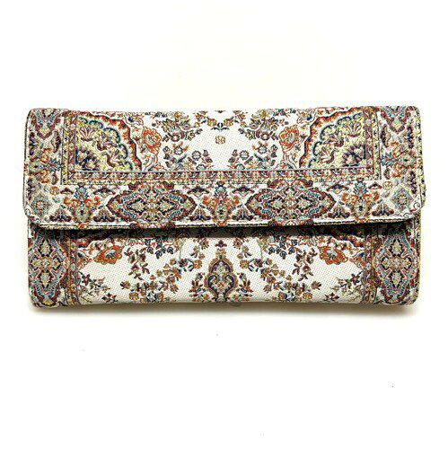 Rakuten - 【トルコ直輸入】絨毯柄 ジャカード織 長財布 レディース｜ラウンドファスナー 大容量 カード多収納 エスニック オリエンタルトルコ産財布｜トルコ雑貨｜トルコ土産｜ペルシャ調ジャガード織長財布｜ウォレット｜伝統工芸 ｜トルコ産｜トルコ｜トルコお土産｜30
