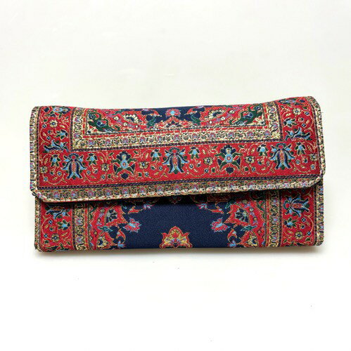 【トルコ直輸入】絨毯柄 ジャカード織 長財布 レディース｜ラウンドファスナー 大容量 カード多収納 エスニック オリエンタルトルコ産財布｜トルコ雑貨｜トルコ土産｜ペルシャ調ジャガード織長財布｜ウォレット｜伝統工芸 ｜トルコ産｜トルコ｜トルコお土産｜36