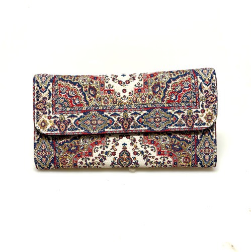 Rakuten - 【トルコ直輸入】絨毯柄 ジャカード織 長財布 レディース｜ラウンドファスナー 大容量 カード多収納 エスニック オリエンタルトルコ産財布｜トルコ雑貨｜トルコ土産｜ペルシャ調ジャガード織長財布｜ウォレット｜伝統工芸 ｜トルコ産｜トルコ｜トルコお土産｜42