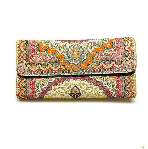 【トルコ直輸入】絨毯柄 ジャカード織 長財布 レディース｜ラウンドファスナー 大容量 カード多収納 エスニック オリエンタルトルコ産財布｜トルコ雑貨｜トルコ土産｜ペルシャ調ジャガード織長財布｜ウォレット｜伝統工芸 ｜トルコ産｜トルコ｜トルコお土産｜43