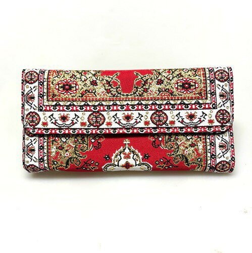 Rakuten - 【トルコ直輸入】絨毯柄 ジャカード織 長財布 レディース｜ラウンドファスナー 大容量 カード多収納 エスニック オリエンタルトルコ産財布｜トルコ雑貨｜トルコ土産｜ペルシャ調ジャガード織長財布｜ウォレット｜伝統工芸 ｜トルコ産｜トルコ｜トルコお土産｜44