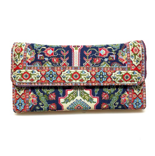 Rakuten - 【トルコ直輸入】絨毯柄 ジャカード織 長財布 レディース｜ラウンドファスナー 大容量 カード多収納 エスニック オリエンタルトルコ産財布｜トルコ雑貨｜トルコ土産｜ペルシャ調ジャガード織長財布｜ウォレット｜伝統工芸 ｜トルコ産｜トルコ｜トルコお土産｜46