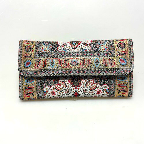 Rakuten - 【トルコ直輸入】絨毯 ジャカード織 長財布 レディース｜ラウンドファスナー 大容量 カード多収納 エスニック オリエンタルトルコ産財布｜トルコ雑貨｜トルコ土産｜ペルシャ調ジャガード織長財布｜ウォレット｜伝統工芸 ｜トルコ産｜トルコ｜トルコお土産｜34