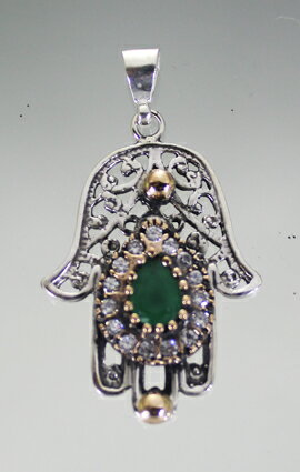 Rakuten - イスタンブールコレクション/ハンドデザイン01/ペンダントトップ/シルバー925×ジルコニア×アゲート　ギフト・プレゼントに