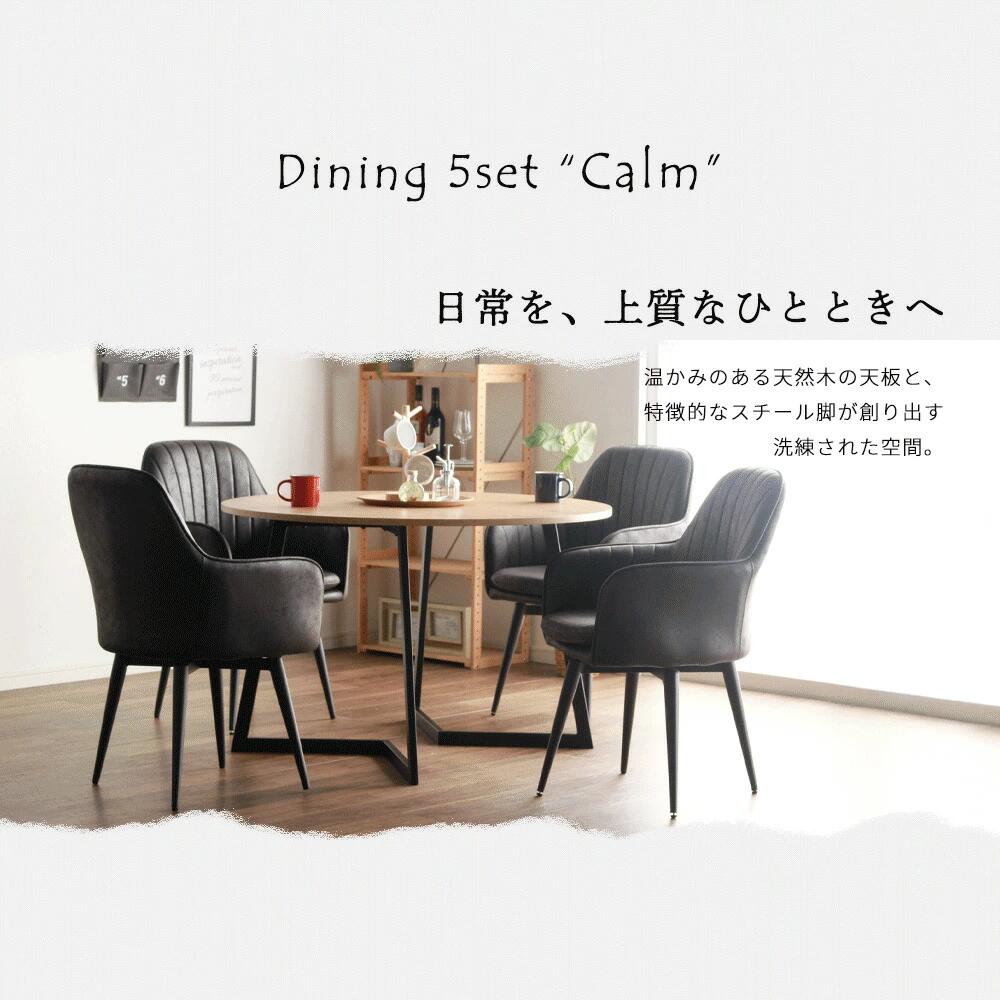 【祝☆オープン記念/全品ポイント20倍】 円形ダイニングテーブルセット 5点セット 4脚 ラウンドダイニングセット 幅110cm 4人用 木製 北欧スタイル 4人掛け 4人用 モダン 円形ダイニングテーブル ラウンドテーブル サークルテーブル シンプルデザイン 天然木使用 [2]