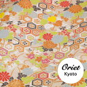 金襴 生地 布☆亀甲花菱に秋草 うすベージュ☆和柄,和布,ハンドメイド,手芸,人形,スマホケース,ブックカバー