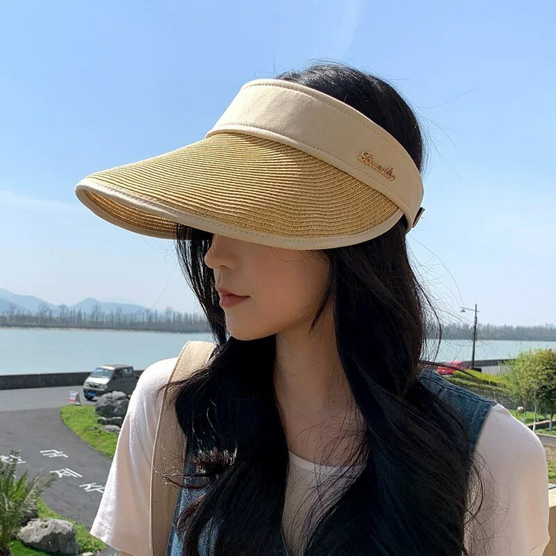 風に飛ばされにくい　UVカット 帽子 サンバイザー レディース 大きいサイズ 日よけ...
