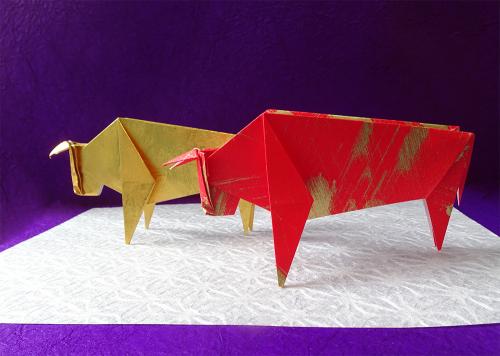 天神さまの牛　おりがみセット　干支　十二支　丑