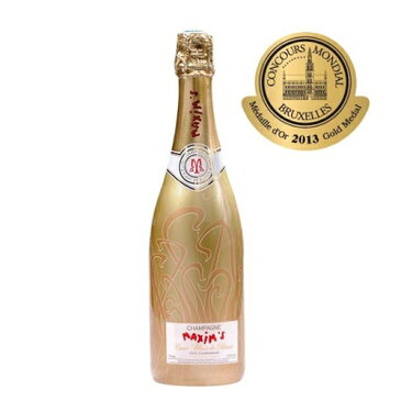 【ワインとお花、スイーツのギフト】 シャンパン フランス 750ml 辛口 「マキシム・ド・パリ」 ブラン・ド・ブラン 生花 フラワーアレンジメント ピンク バラ ガーベラ お菓子 フォシエ シャンパンサブレ クッキー 女性