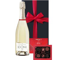 おしゃれ プレゼント お酒&チョコ 【ワインとスイーツのギフト】 スパークリングワイン フランス ローヌ やや甘口 750ml フランス産 チョコレート 「マキシム・ド・パリ」 アソート 8個 ボンボンショコラ お菓子 女性 あす楽 送料無料 ギフト包装 洋菓子