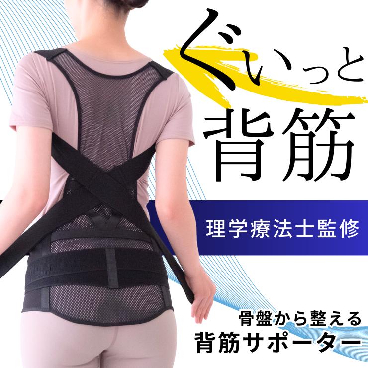 【送料無料&当日出荷可能】 骨盤からととのえるメッシュの背筋サポーター 背筋 男女兼用 簡単 ライン 肩甲骨 メッシュ 伸ばし 骨盤 引締め 理学療法士監修 背...