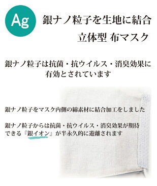 抗菌マスク Ag 銀イオン 抗菌 抗ウイルス 消臭 日本製 フィットしやすい立体型マスク ゴムひも取替え可能 布マスク 洗える 夏用 在庫あり 即納