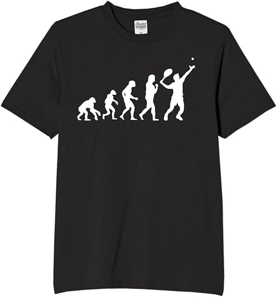 Rakuten - 人類進化論 テニス tシャツ おもしろtシャツ 面白いtシャツ おもしろ メンズ プレゼント 服 パロディ 文字ネタ 自虐 趣味 スポーツ