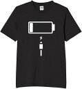 電池切れ 残り1% 充電中 tシャツ おもしろtシャツ 面白いtシャツ おもしろ メンズ プレゼント 服 パロディ 文字ネタ 仕事