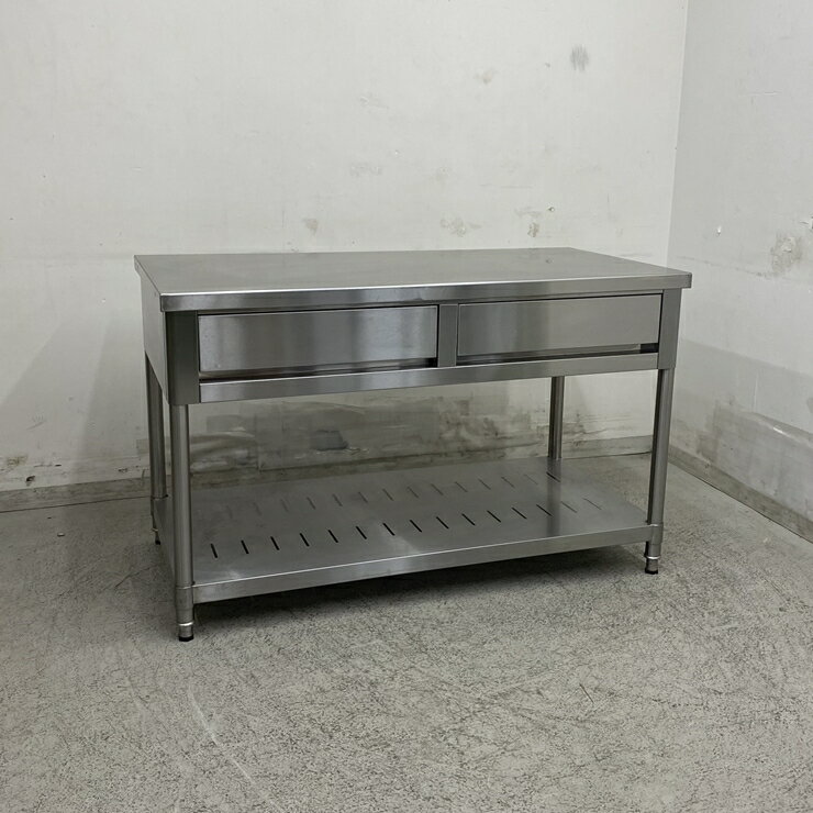 中古良品○業務用ステンレス/作業台/1200×450×800㎜/棚付/