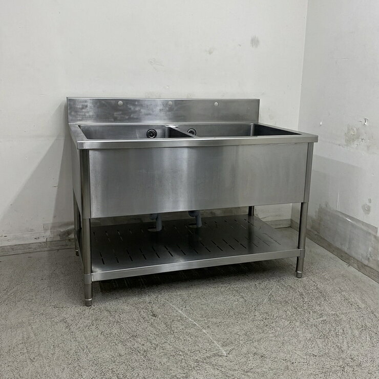 乐天商城 - 【中古】 A09182 2槽シンク ステンレス 流し台 W1200 x D750 x H800(+150) mm　【業務用】【厨房用】【家財おまかせ便】