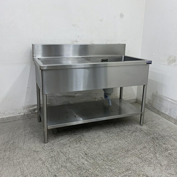 乐天商城 - 【中古】 A09431 1槽シンク 水切り付き（左） ステンレス 流し台 W1200 x D600 x H800(+150) mm　【業務用】【厨房用】【家財おまかせ便】