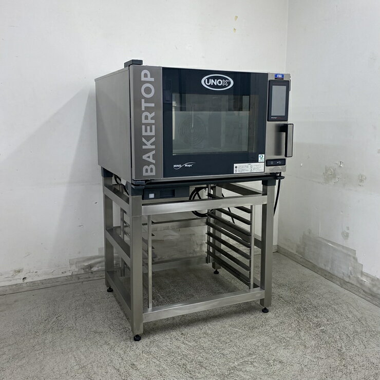 樂天商城 - 【中古】 A09442 ウノックス スチームコンベクションオーブン 架台付 エフ・エム・アイ XB-4060NE 3相200V 製菓・製パン用 欧州天板4枚収納可　【業務用】【厨房用】【保証有】【営業所止・リフト有直送可】K