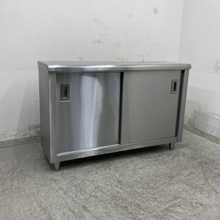 【中古】 A09519 調理台 ステンレス 扉付き作業テーブル W1200 x D400 x H800 mm　...