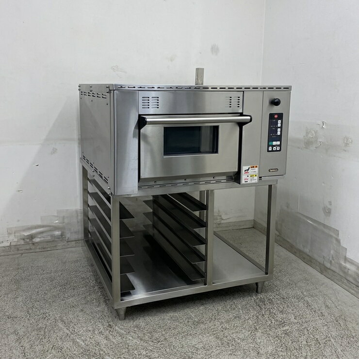 乐天商城 - 【中古】 A09137 デッキオーブン(縦1枚差しタイプ) タニコー TVO1R-S 石質炉床板 3相200V 幅83cm 専用架台付　【業務用】【厨房用】【保証有】【営業所止・リフト有直送可】K