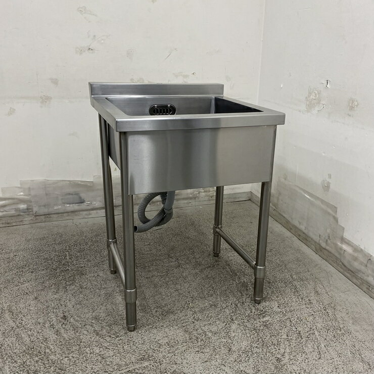 【中古】 A09477 1槽シンク 排水トラップなしタイプ ステンレス 流し台 W600 x D600 x H800( 50) mm 【業務用】【厨房用】【車上渡し又は営業所止め】