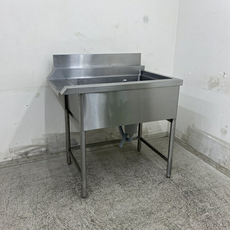 乐天商城 - 【中古】 A09579 ソイルド1槽シンク 3方枠 ステンレス 食器洗浄機用 W900 x D655 x H810(+190) mm　【業務用】【厨房用】【車上渡し又は営業所止め】