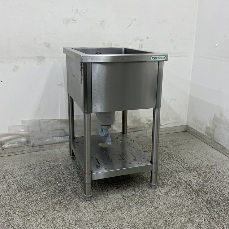 【中古】 A09674 1槽シンク バックガード無しタイプ タニコー ステンレス 流し台 W450 x D600 x H800 mm　【業務用】【厨房用】【家財おまかせ便】