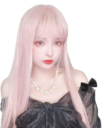 姫カット フルウィッグ ストレート 地雷系 耐熱 高温 180度 レディース ウィッグ フルウィッグ ロング ピンク ロリータ Lolita 原宿系ウィッグ 姫カット フルウィッグ ストレート 地雷系 耐熱 高温 180度 レディース ウィッグ フルウィッグ ロング ピンク ロリータ Lolita 原宿系ウィッグ