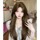 ロリータ ウィッグ ロング ブラウン ストレート かつら wig lolita風 コスプレ ドール感 ウェービー ヴィンテージ エレガンス レディーズ 女装 小顔効果 自然 原宿系 地雷系 耐熱 ナチュラル おしゃれ(ネット付き)