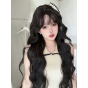 ウィッグ ロング 巻き髪 フルウィッグ カール ウェーブ 前髪 かつら wig 女装 レディース ファッションウィッグ ロングヘアー 小顔 自然 耐熱 人気 原宿系 ブラックブラウン ネット付き(ブラック)