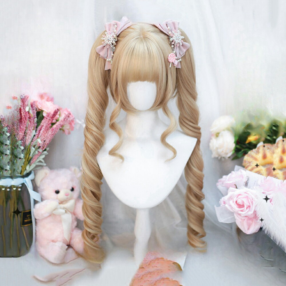 ロリータ フルウィッグ かつら ローマカール バンス ぱっつん 前髪 ツインテール ボブ 巻き髪 ロング ..