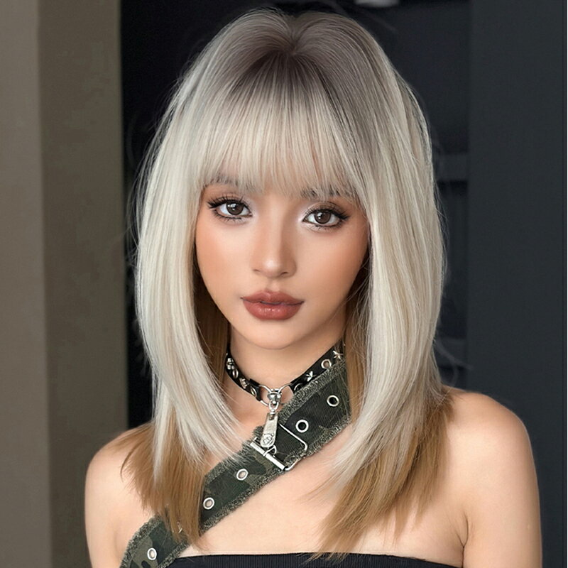 ウィッグ セミロング ミディアムロング ストレート フルウィッグ レディース 女性 カツラ かつら 耐熱 ヘアウィッグ おしゃれ かわいい 大人かわいい ウイッグ 通気性 小顔効果 送料無料 原宿風