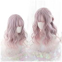 原宿風 GAL系 耐熱ウィッグ ゼミロング コスプレ パーティー ロリータlolita風 日常 パープル ピンク ベージュ グラデーション ウィッグ かつら w...