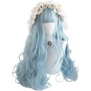 ロリータウィッグ 原宿風 GAL系 地雷系 耐熱ウィッグ コスプレ ロング ロリィタ lolita風 水色 森ガール ゆめかわいい お姫 巻き髪 小顔 女性 日常 パーティー 仮装 ウィッグ かつら