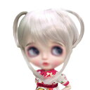 ウィッグのみ 6-7インチ 7-8インチ 8-9インチ 1/3 1/4 1/6 ブライス用 BJDウィッグ 前髪 ベージュ ツインテール BJD 人形用ウィッグ 髪 耐熱 ドールアクセサリー用 (ウィッグのみ)