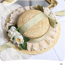 ストローハット 花付き 髪飾り 花嫁 レディース 麦わら帽子 メッシュキャップ エレガント 小顔効果 ゴスロリ ロリィタ 日除け帽子ピーチ リゾート 旅行 女優帽子 可愛い ヘアアクセサリー 春夏 旅行 ピーチ お出かけ用 9色選択(4)