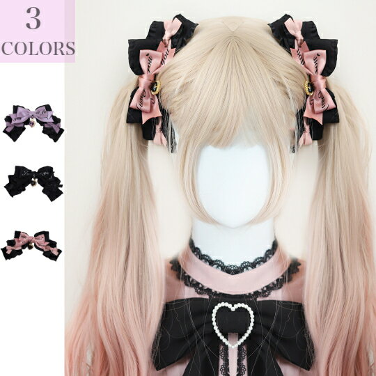 ロリータ レース リボン ヘアクリップ チャーム ヘッドドレス ヘアアクセサリー ガーリー 髪飾り 