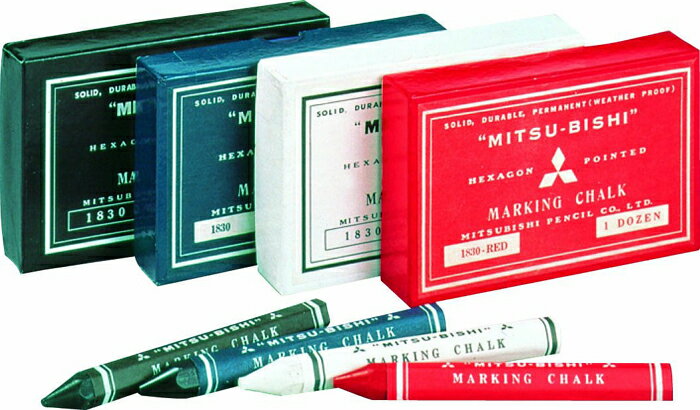【三菱鉛筆】マーキングチョーク (白色：12本入) K1830.1【測量用品】【土木用品】【建築用品】【測量用】
