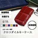 クロコダイル クロコダイル キーケース | スマートキー レディース メンズ キーホルダー 革 キーリング 本革 ペアブランド プレゼント おしゃれ かわいい かっこいい ピンク 贈り物 ギフト 誕生日 ブランド ワニ革 鍵ケース クロコ