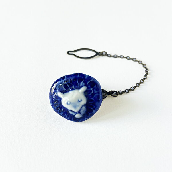 美濃焼タイル らいおん タイタック タックピン ピン ピンバッチ ライオン おしゃれ 陶器 シンプル ブルー 動物 アニマル メンズ メンズアクセサリー プレゼ...